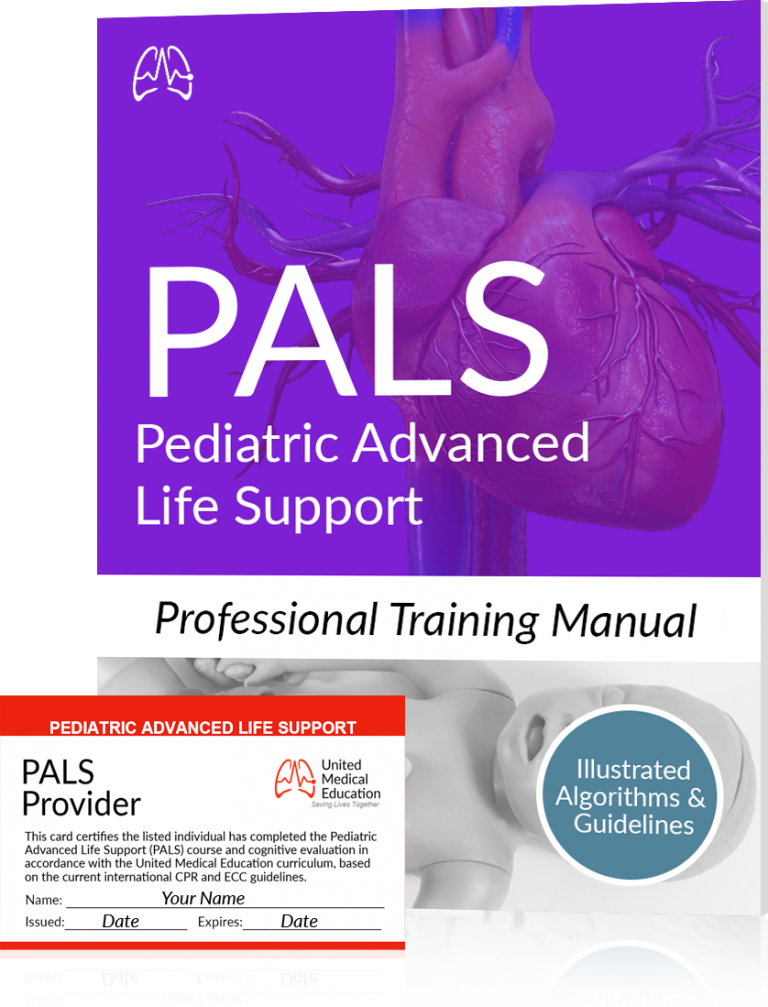 PALS certification training manual and card